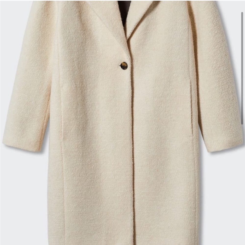 Womens mango terry wool coat